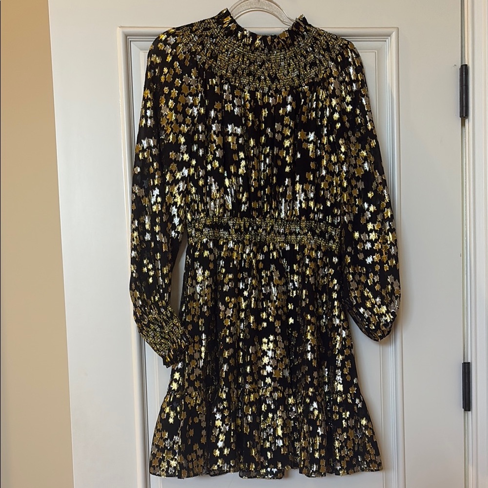 Black and Gold Floral Dress
